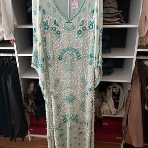 Calypso St. Barth Seafoam Dress with Beaded Details
